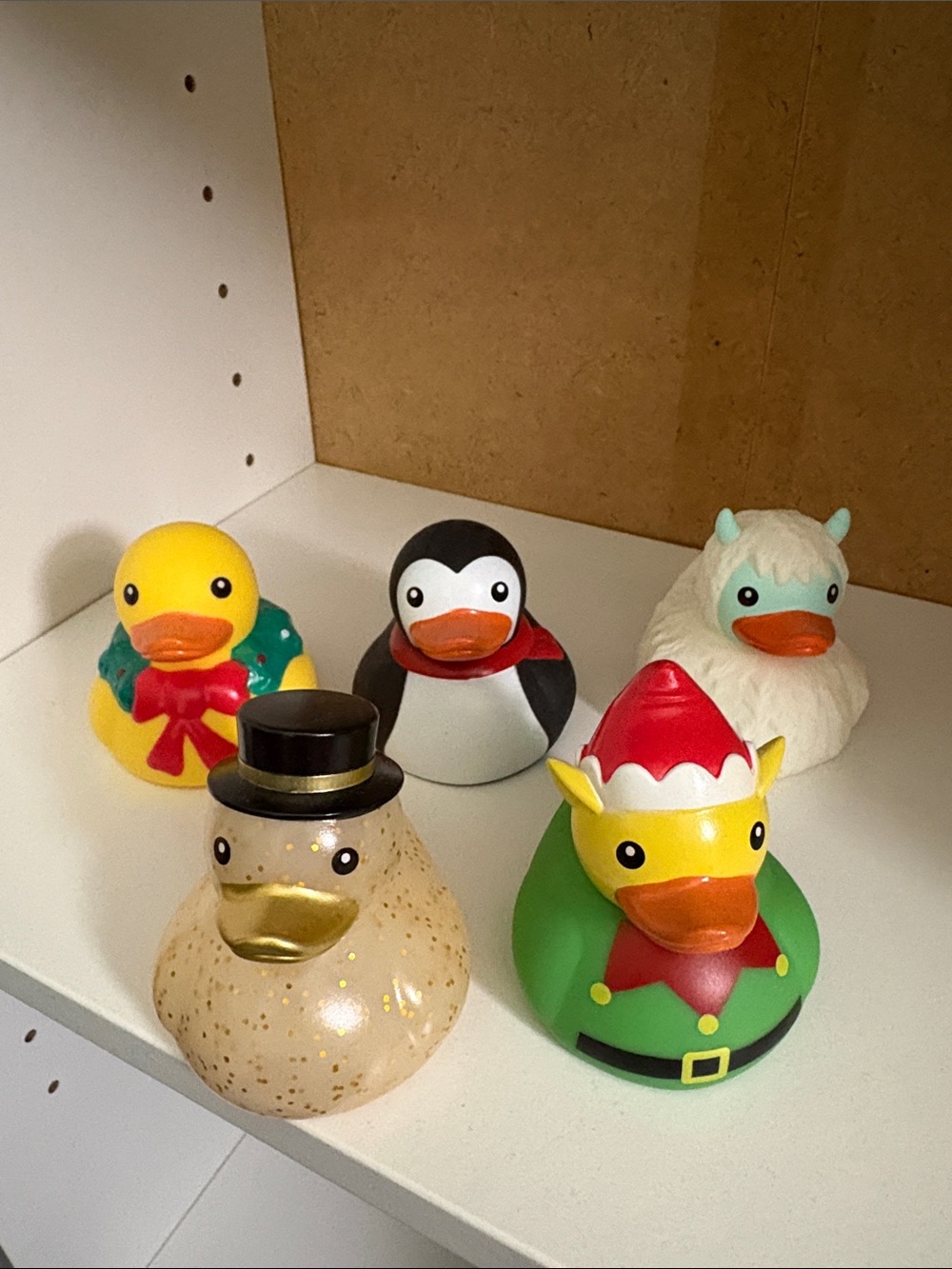 Holiday & Character Rubber Duck Set - Yellow, Green, Black, White, Cream